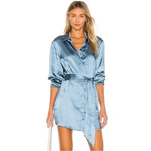 NWOT L’Academie Marta Shirt Dress in Dusty Blue